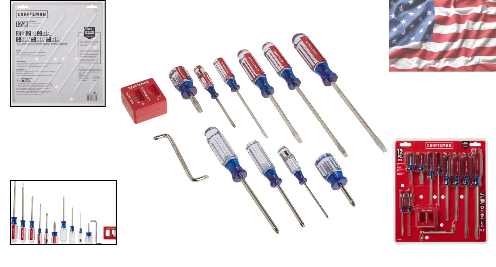 CRAFTSMAN Screwdriver Set, Assorted, 12Piece (CMHT65044)…