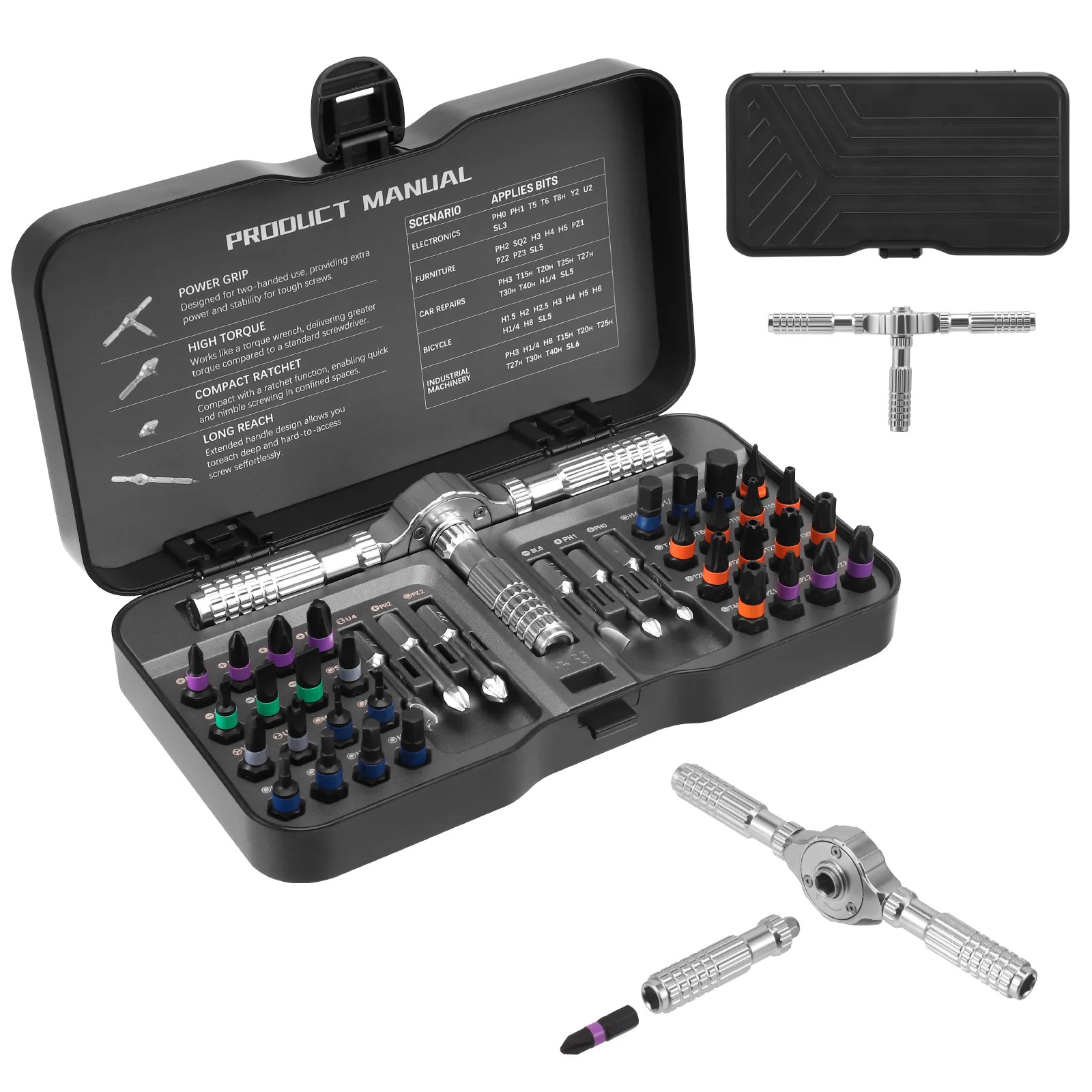 Magnetic Screwdriver 40 in 1,Multi-Purpose Ratchet Screwdriver Set,Tool Kit for