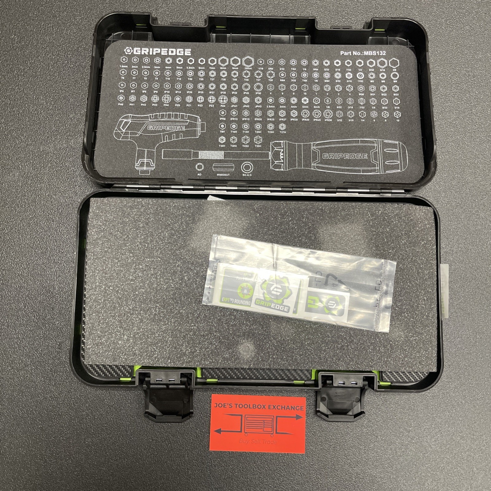 NEW GripEdge Tools Set MBS132 132-PC R.P.T. Multi-Bit Screwdriver Grip Edge