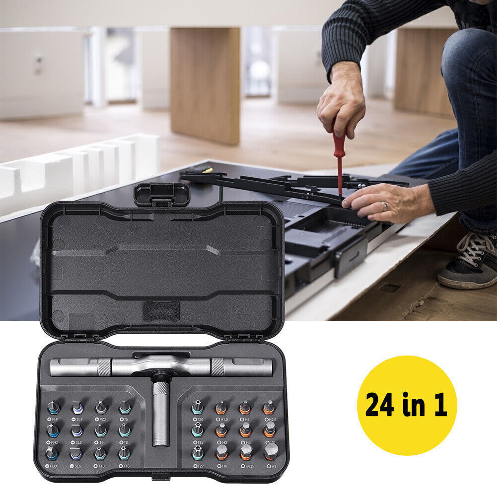 25pcs 24 in 1 Multifunction Screwdriver Head Set Household Repair Ratchet Wrench