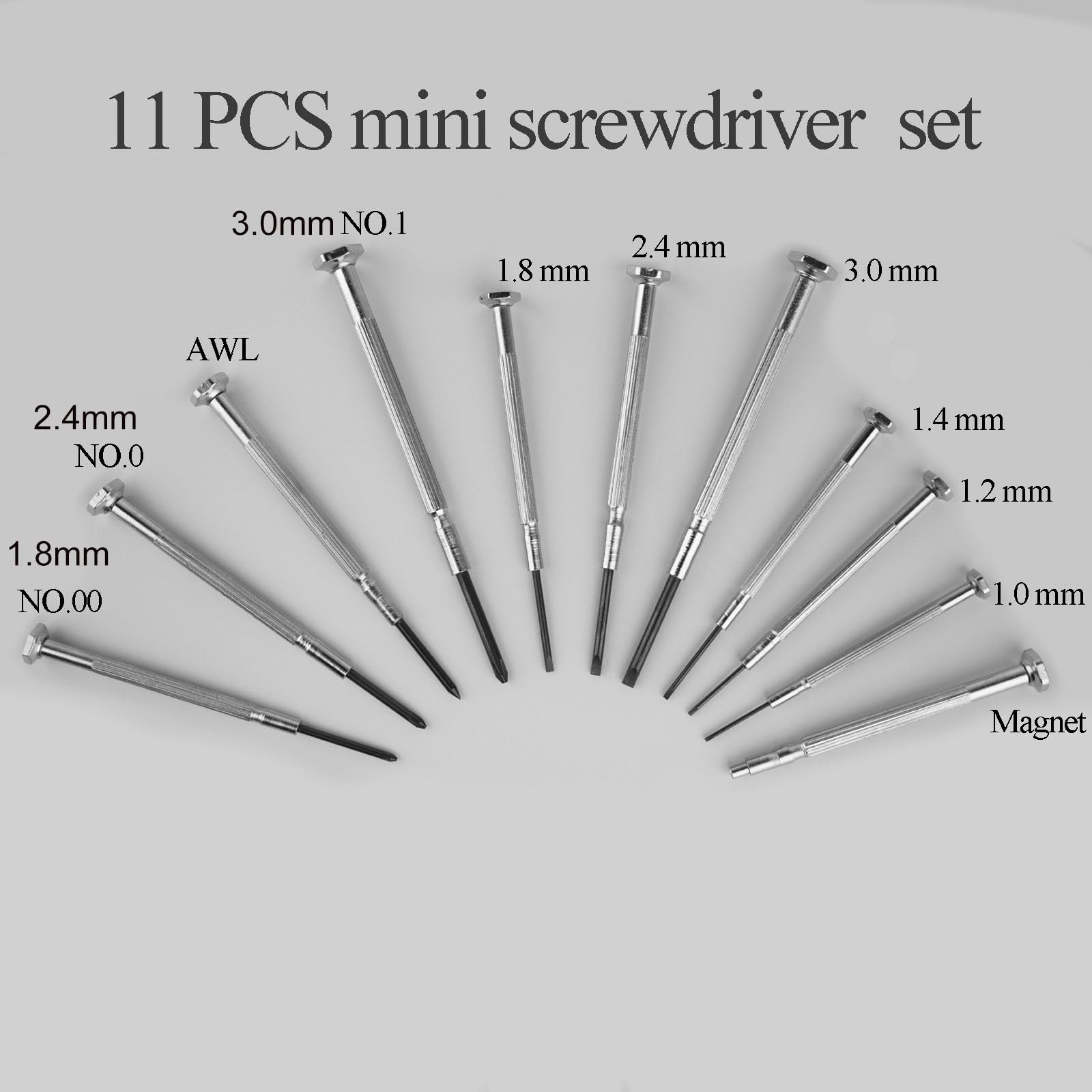 11PCS Small Precision Screwdriver Set, Premium Mini Small, Silver and Black