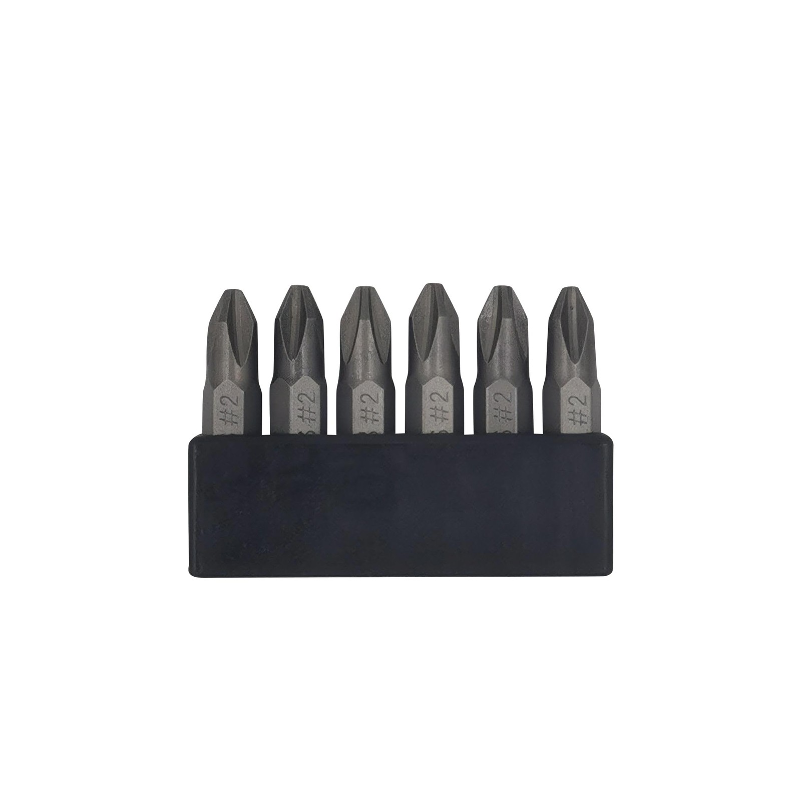 6Pcs 35mm JIS Screwdriver Bit Set with Magnetic Tip, 1/4 Hex #2×6, Grey