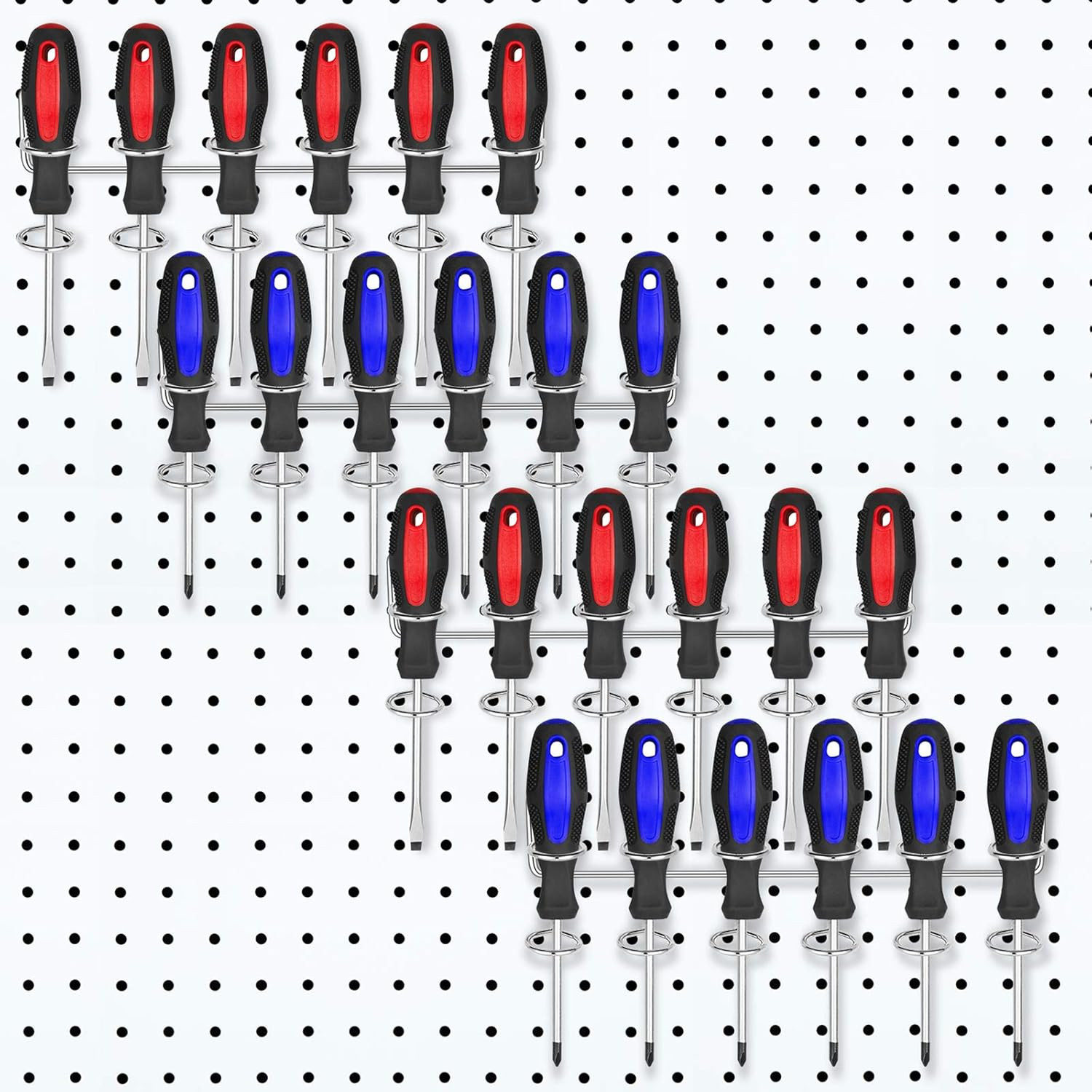 4 Pieces Pegboard Screwdriver Holders Peg Board Organizer Accessories Multi Ring
