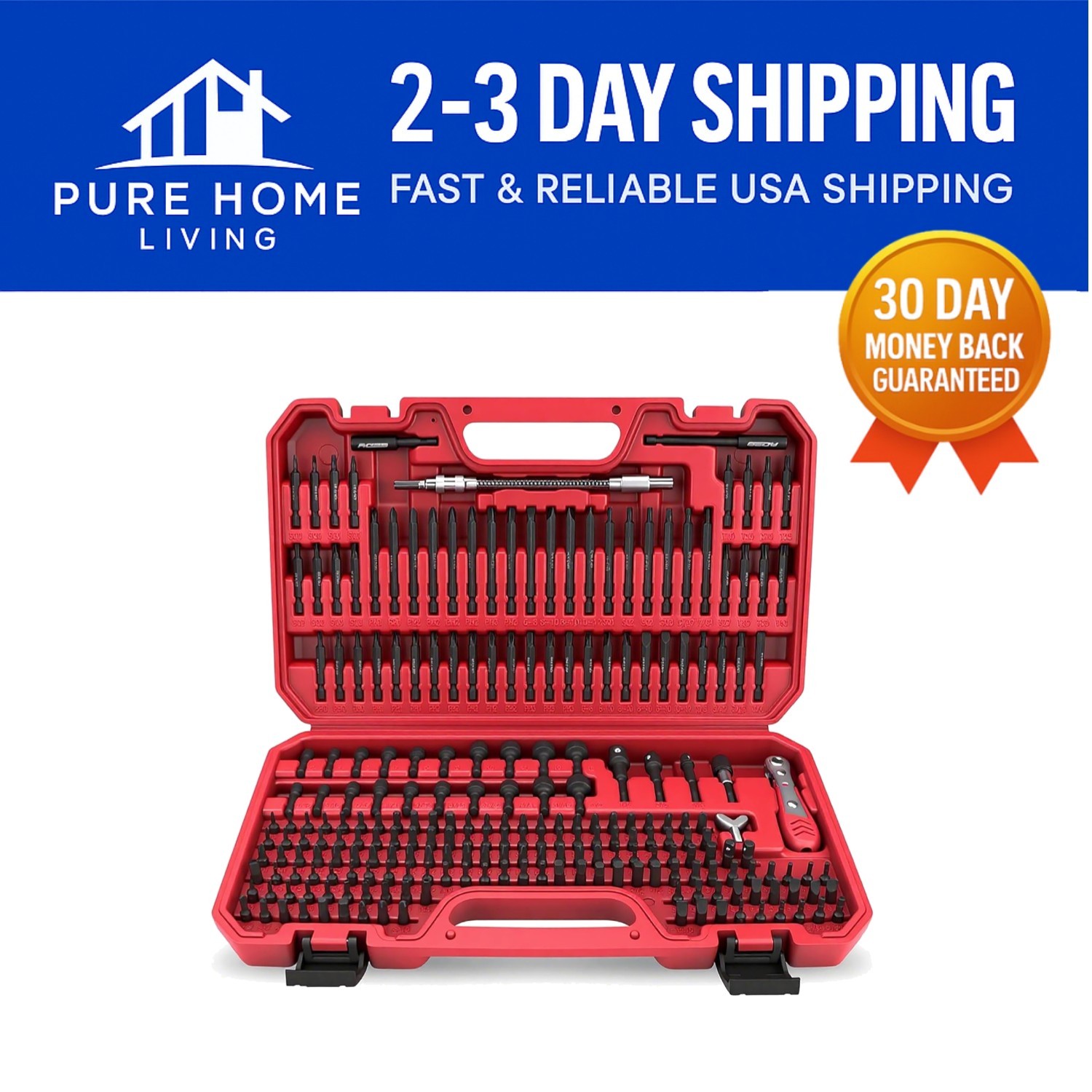 232-Piece Chrome Vanadium Screwdriver Bit Set with Ratchet Wrench – Complete Kit