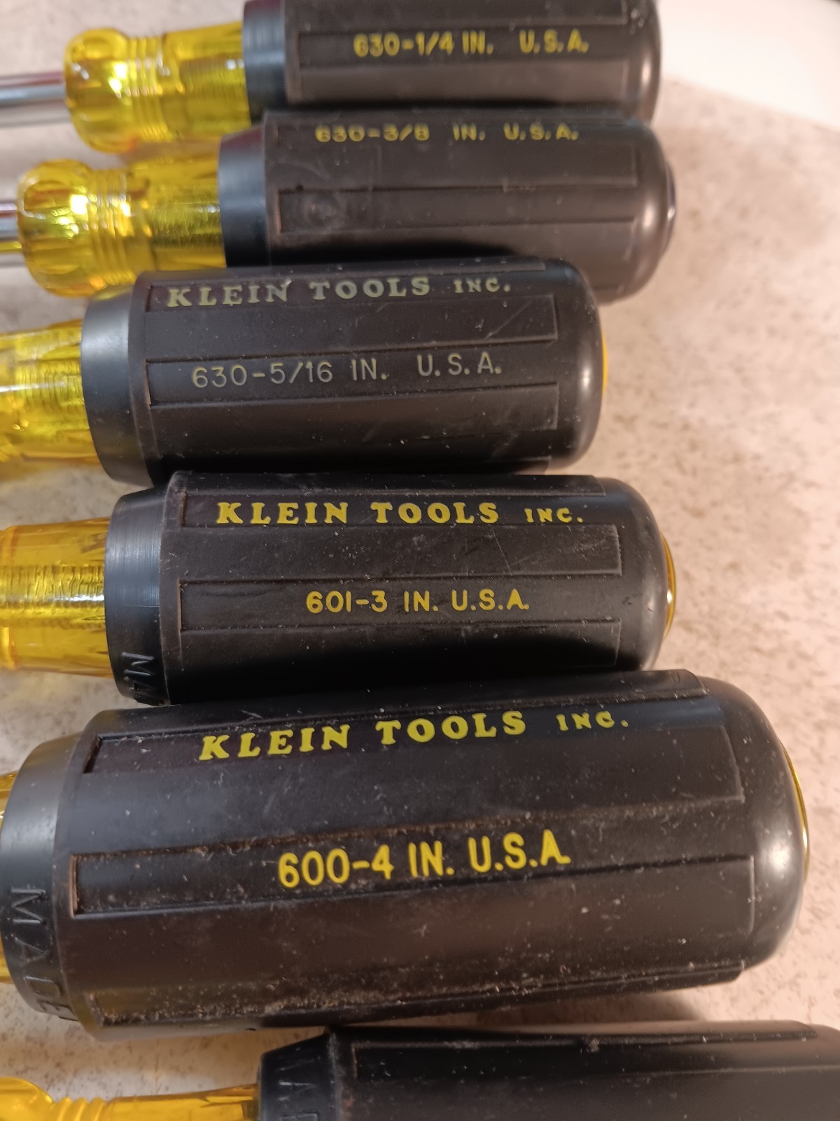 Klein 3 Screw Drivers 3 Nut Drivers 630 1/4 5/16 3/8 670-6 600-4 600-3 USA