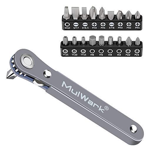 20 Piezas Mini De Perfil Ultrabajo De 1/4 Llave De Trinquete Destornillador …