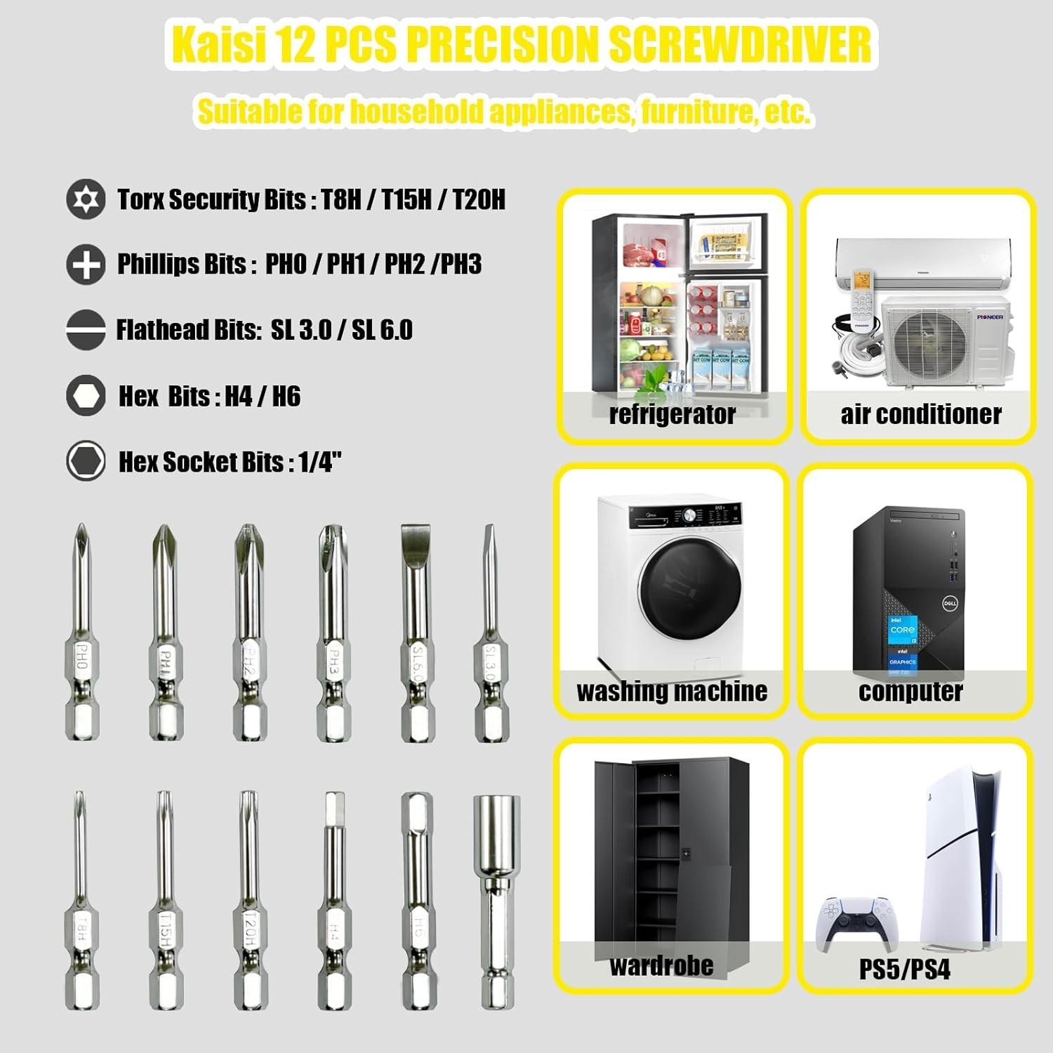 Durable 12-in-1 Screwdriver – Portable Multi-Bit Tool for Everyday Repair Needs