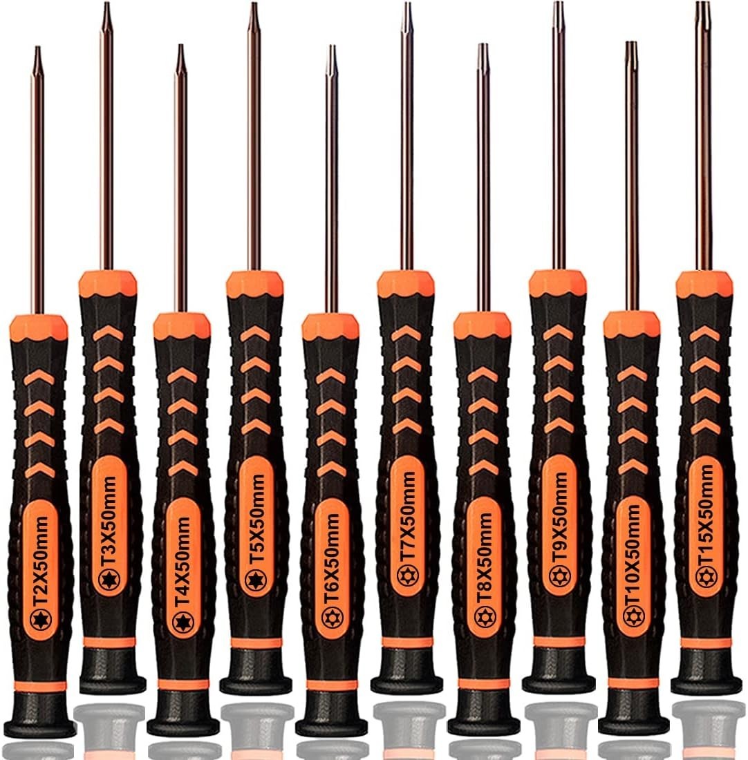 Black-Orange Magnetic Precision Torx Screwdriver Set