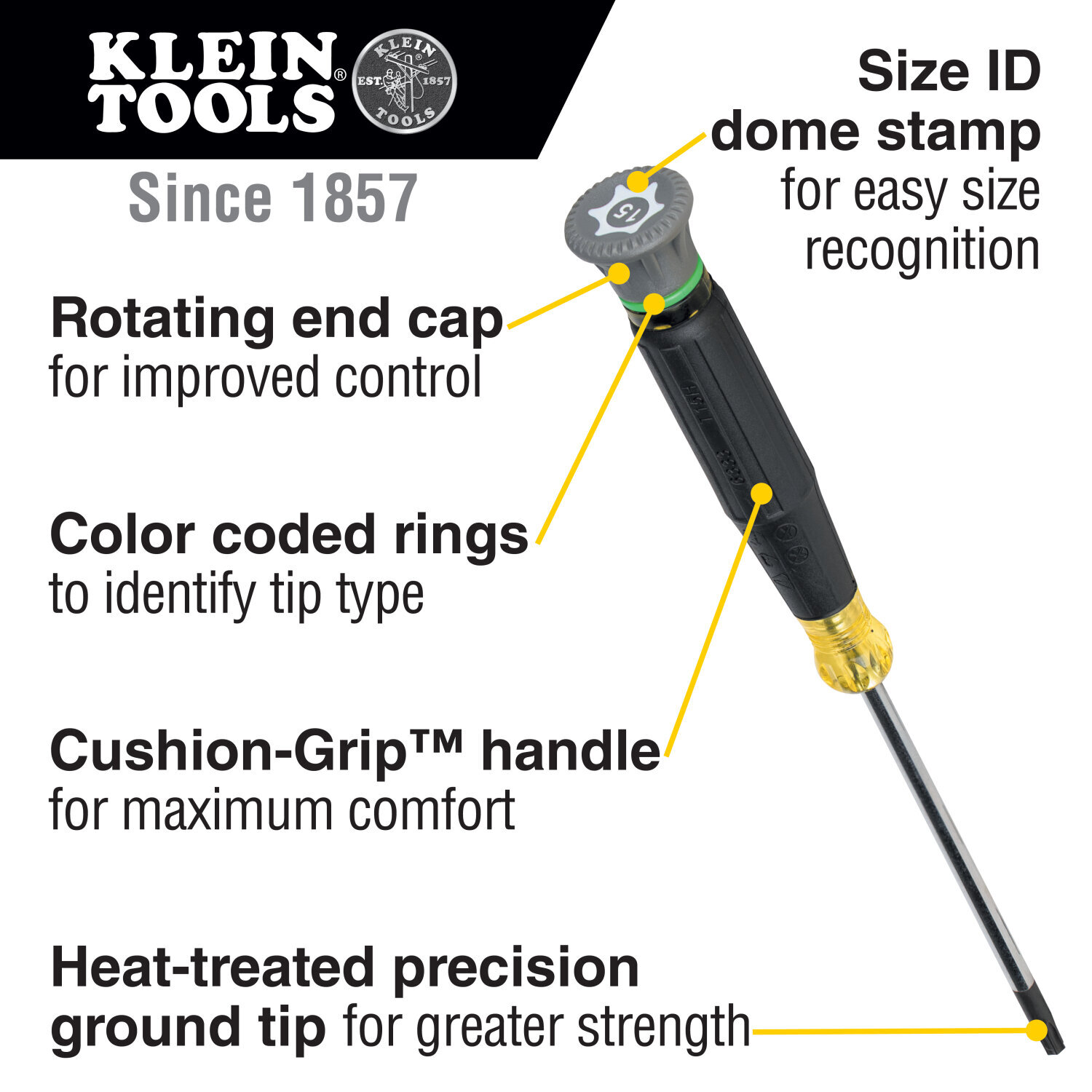 Klein Tools 6323 T10H TORX® Precision Screwdriver, 3-Inch Shank