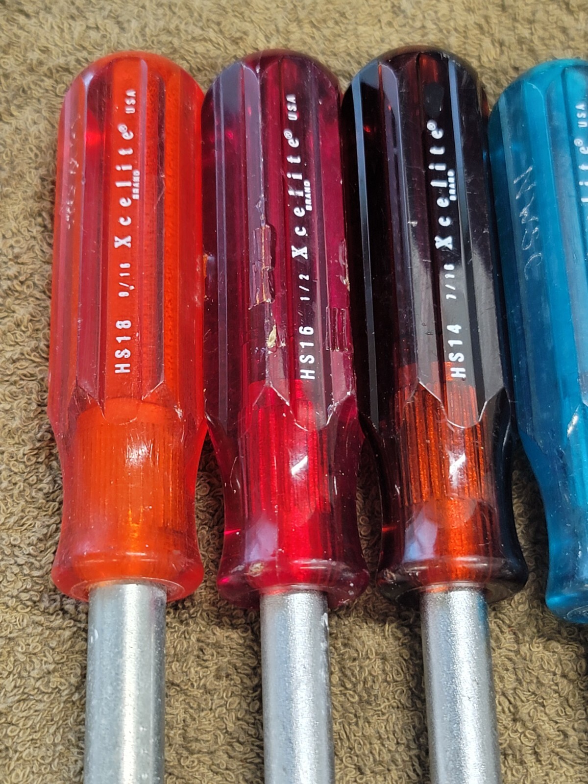 Xcelite HS Nutdriver Set Sae 3/16 7/32 1/4 5/16 11/32 3/8 7/16 1/2 9/16″ USA