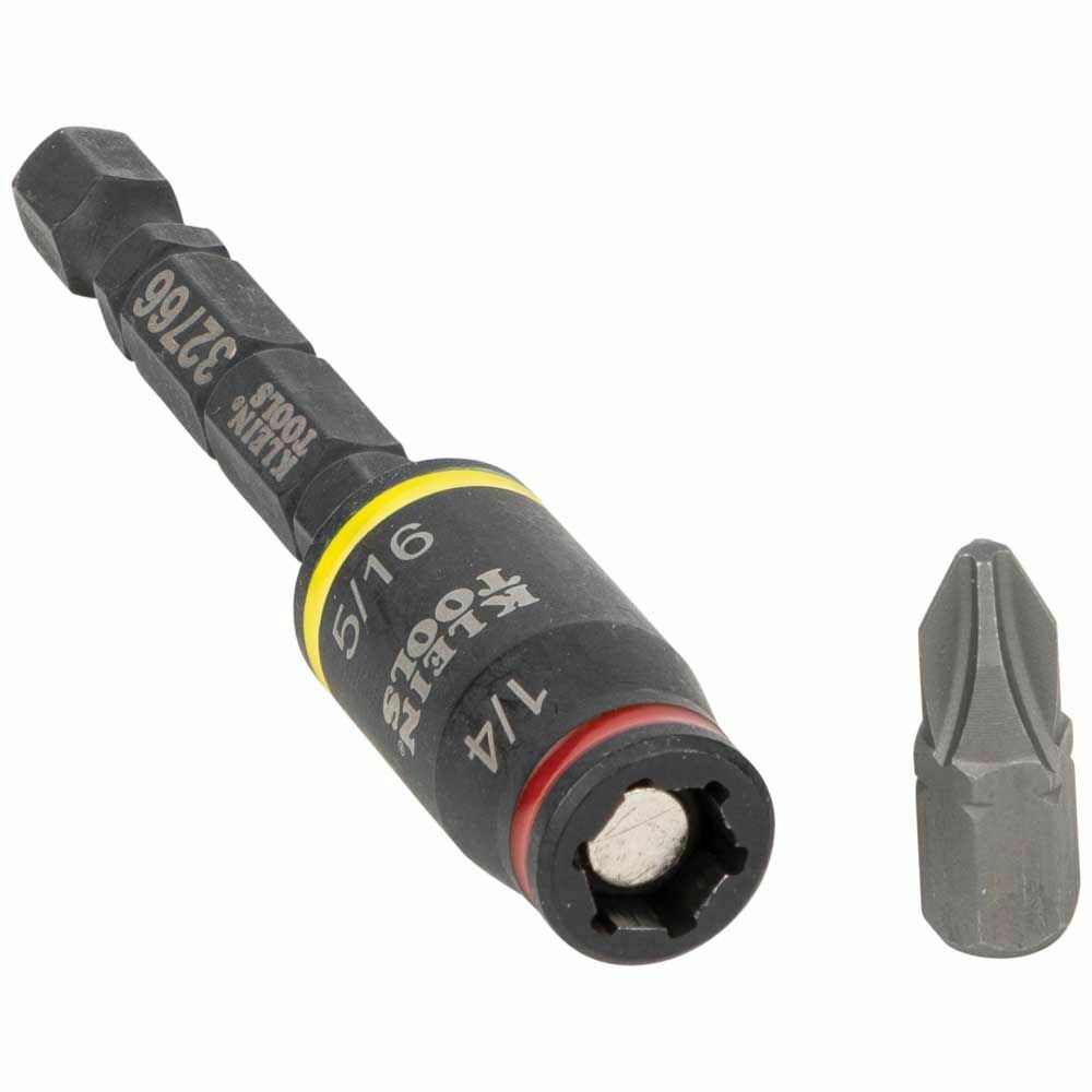Klein Tools 32766 3-in-1 Impact Flip Socket, 1/4-Inch, 5/16-Inch, 3-Inch Length