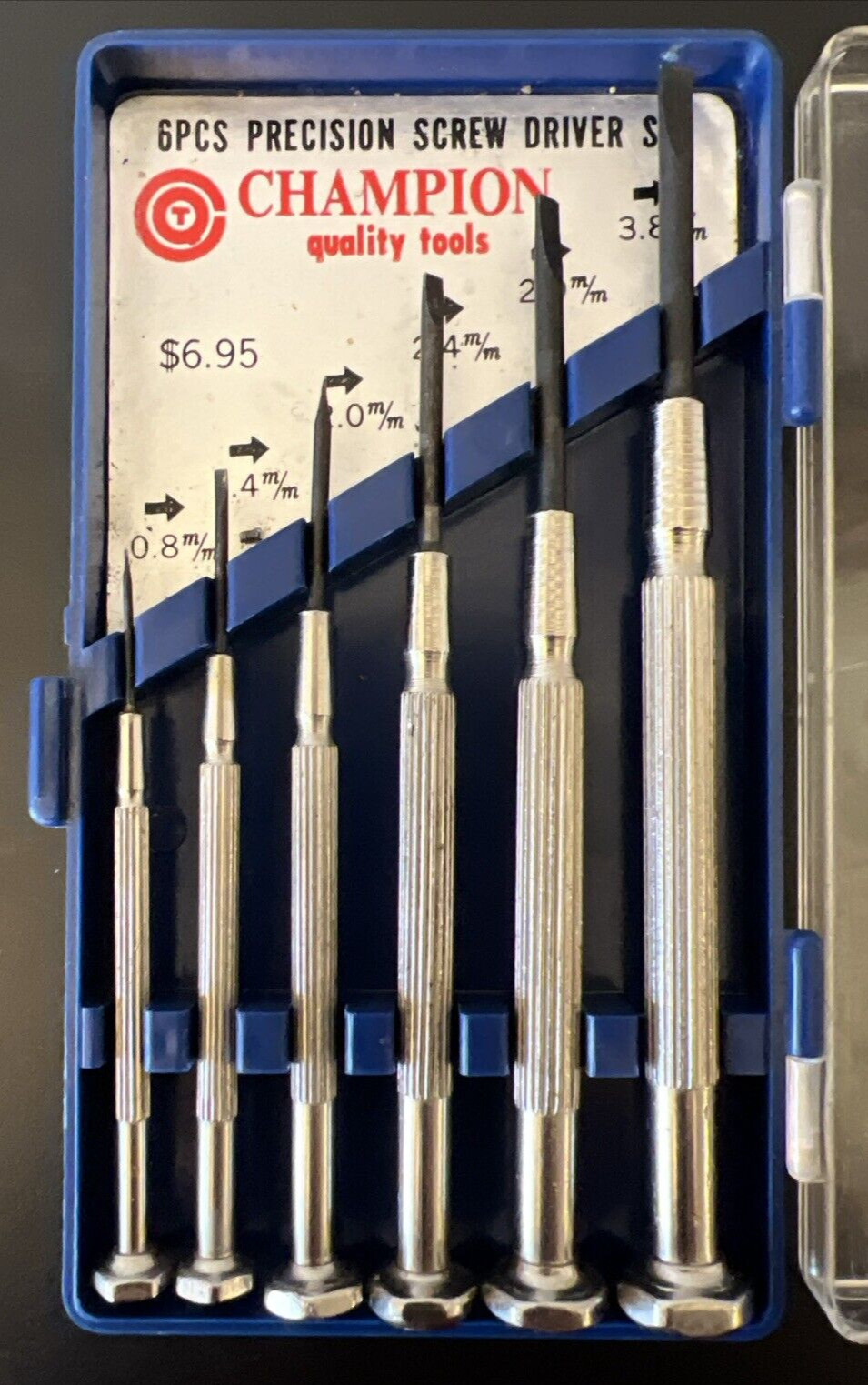 Champion Quality Tools 6pc Precision Screwdriver Set Chrome Steel w/Storage Case