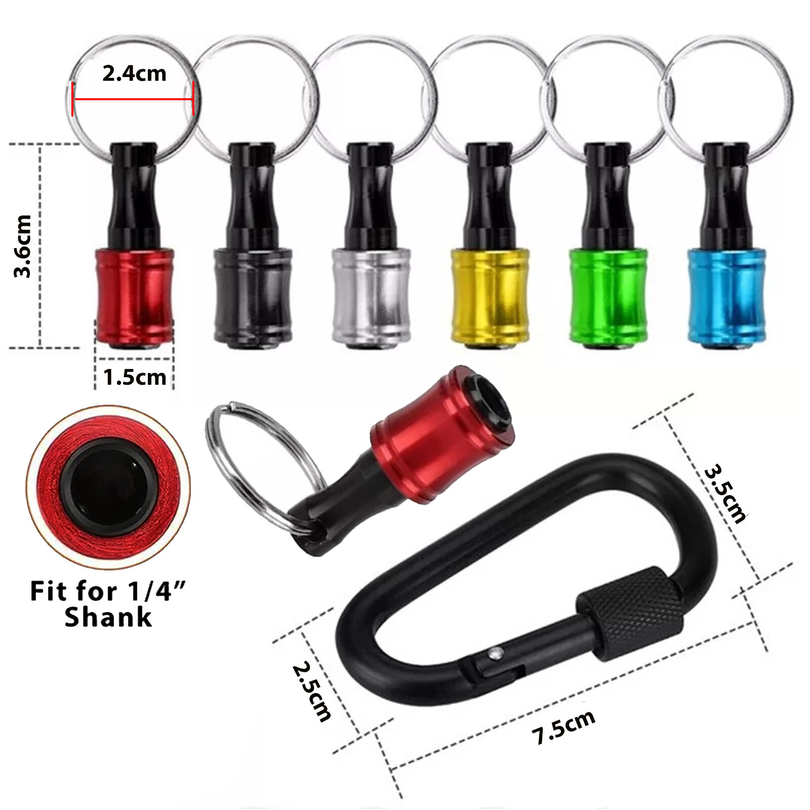 1/4″ Hex Shank Quick Release Keychain Screwdriver Drill Bit Holder Bit Set 24PCS