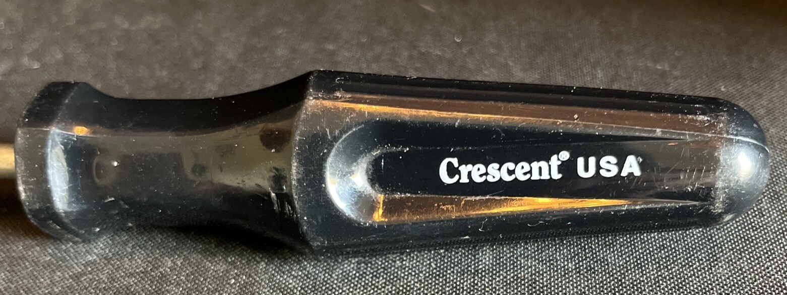Vintage Crescent Phillips #1 Screwdriver Made in USA Black Great Condition