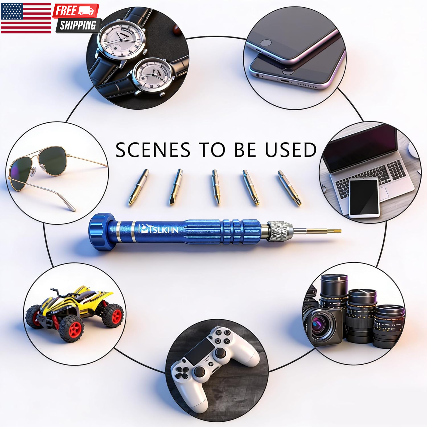 Eye Glass Repairing Kit, S2 Steel Screwdriver with 15 Types of Screws, Precision