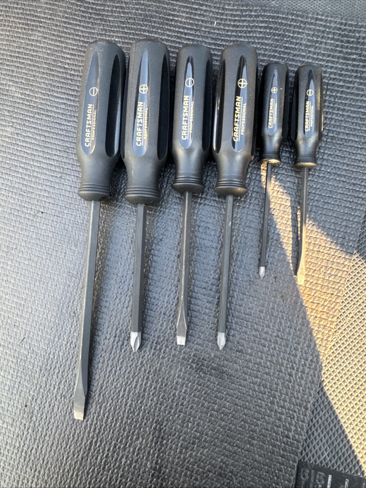 Sears Craftsman Professional USA Nos 6pc Screwdriver Set 41993 Black Gold Sexy