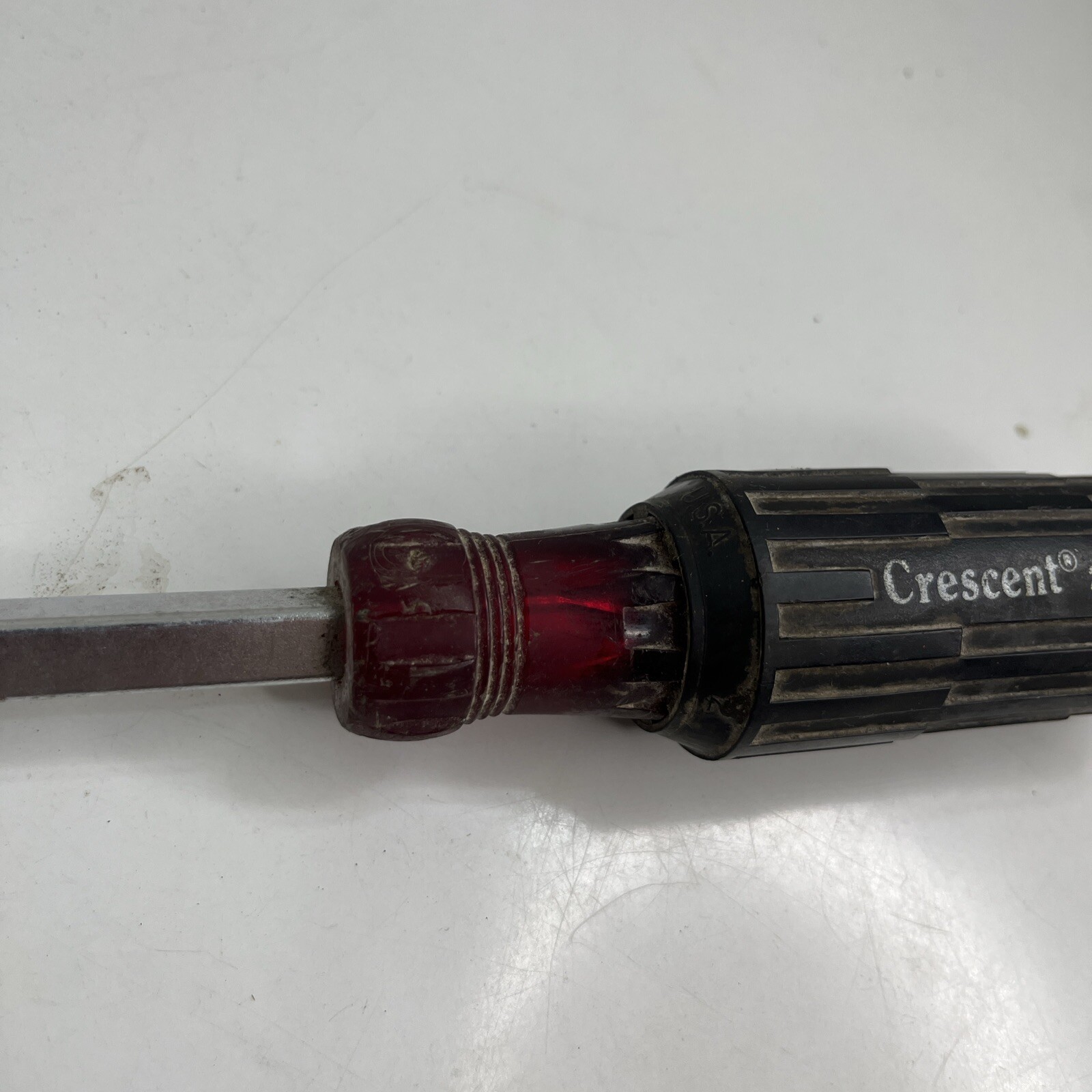 Crescent 2143-8 Round Shank Screwdriver, 8” Long 3/8″ Flat Tip, Cushion Grip USA