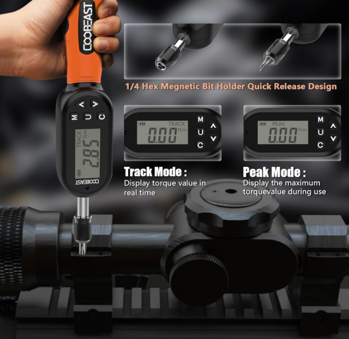 Juego de 38 destornilladores dinamométricos de 1,01 a 106,2 in-lbs/0,11 a 12 Nm,