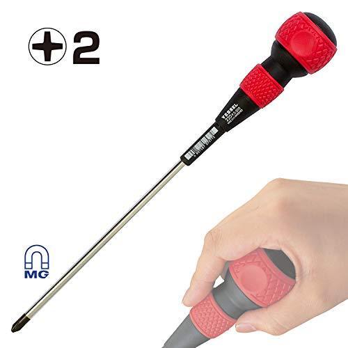 Vessel　No.220　Ball-Grip Screwdriver　(JIS) (+2)x200 300mm Long