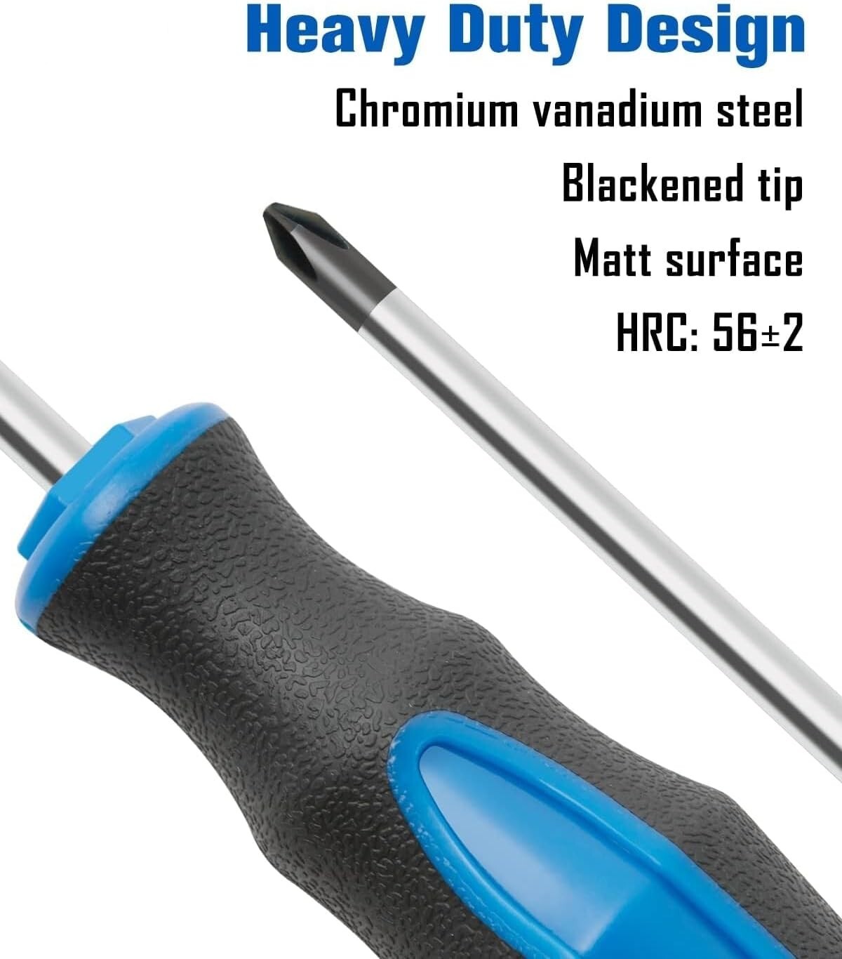 6PCS Magnetic Tip Screwdriver Set, 3 Phillips and 3 Flat, Professional Cushion