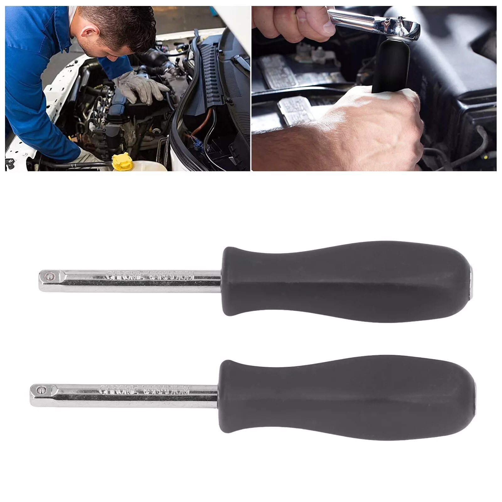 4 Pack 1/4″ Socket Driver Handle Standard with internal 1/4″ Female End Spinner