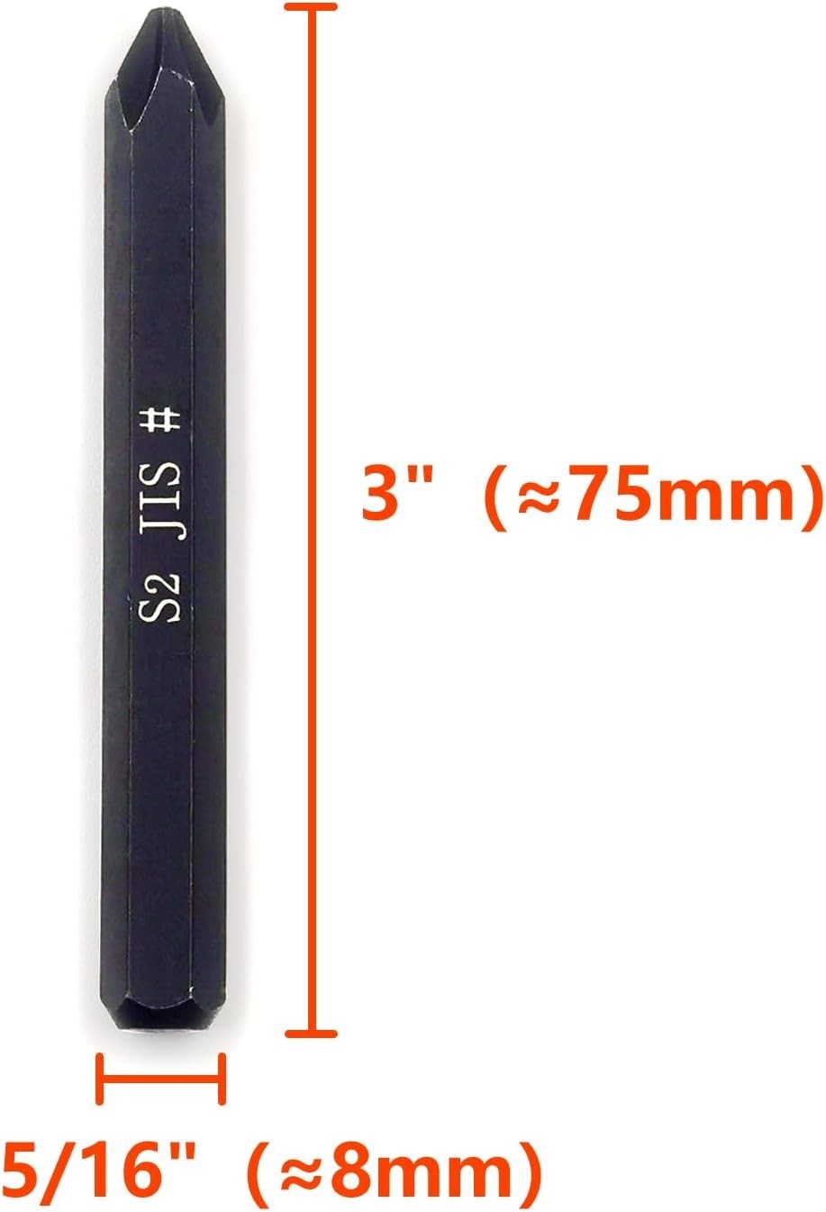 JIS B4633 Impact Screwdriver Bits For Impact Driver, 5/16″ Hex Shank, S2 Alloy S