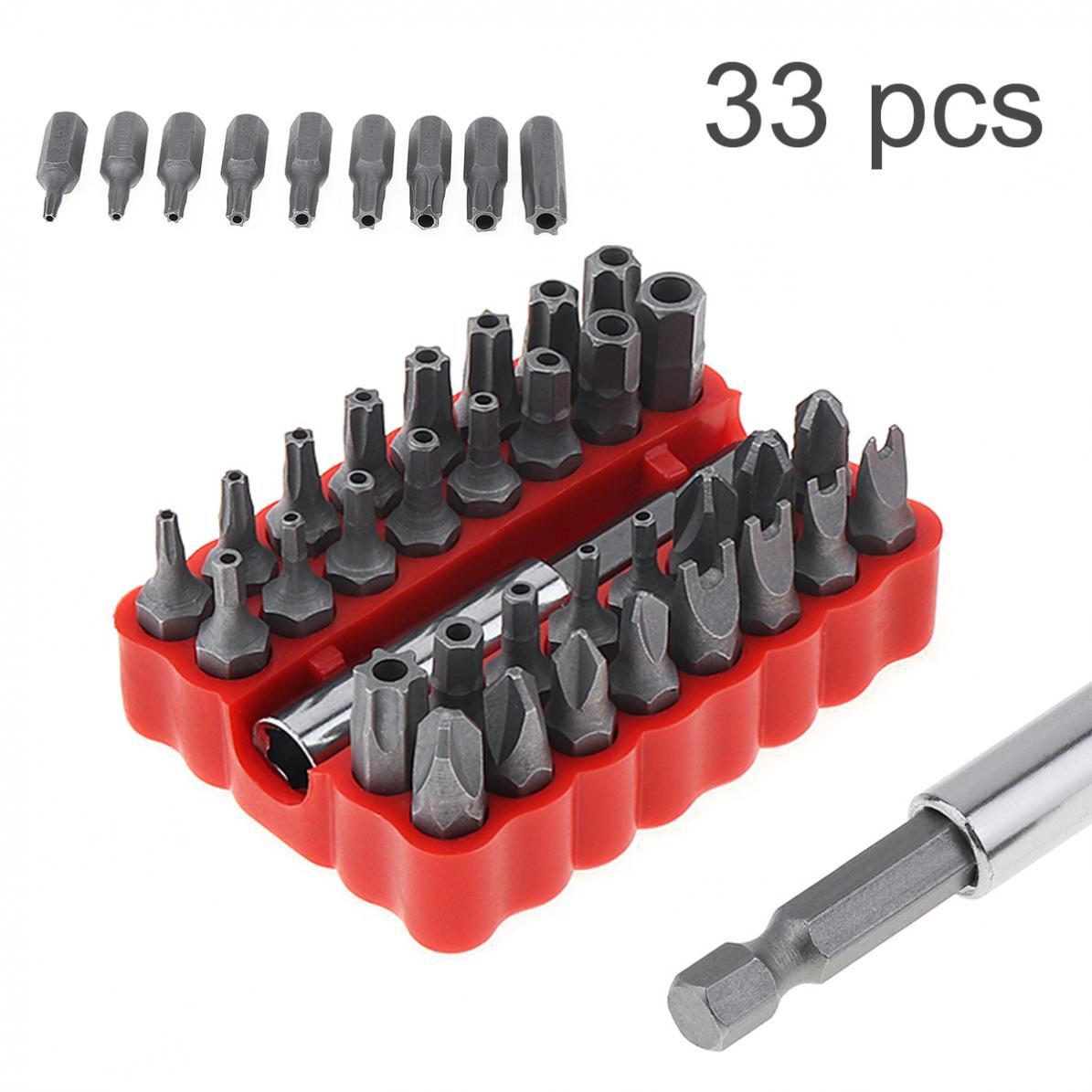 33 Torx Bit Set Tamper Proof Security Torq Hex Star Spanner Tri Wing Screwdriver