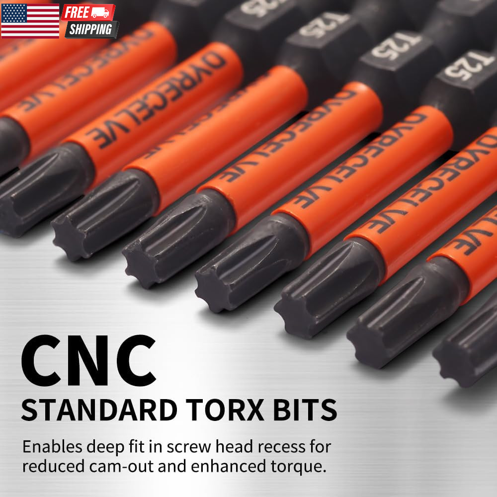 12-Pack Impact Security Torx Bit Set (T5-T40) 3-Inch Long, S2 Steel, Professiona