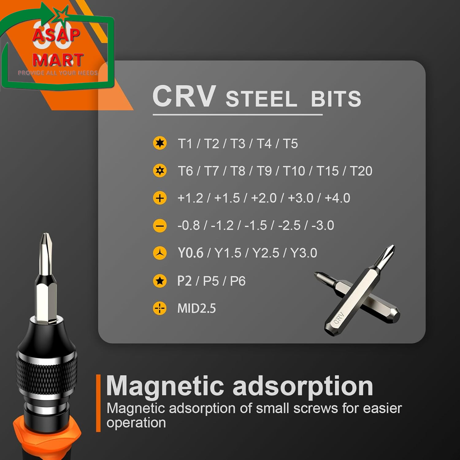 JOREST 38Pcs Small Precision Screwdriver Set with Torx T5, T6, Y00, Mini Repair