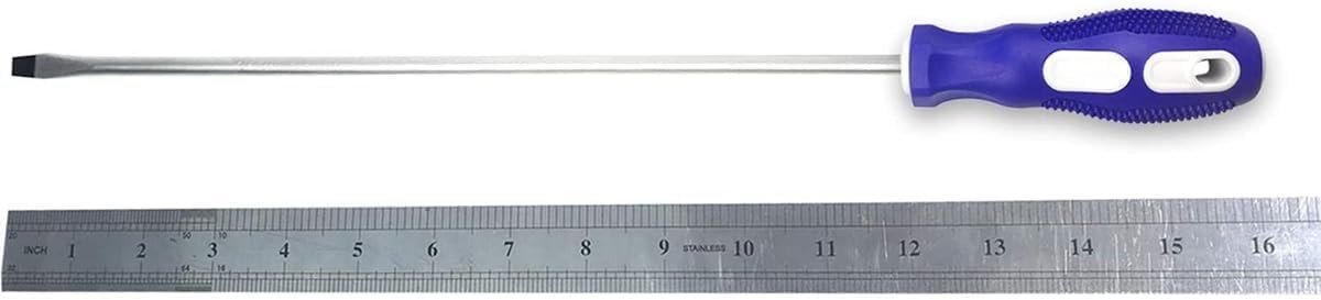 Slotted and Phillips Screwdriver, PH2 12″ Long Cross-head & Flat Blade Blue
