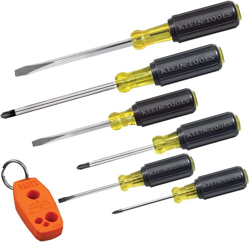 Klein Tools 85146 Screwdriver Set with Magnetizer / Black, Silver, Yellow