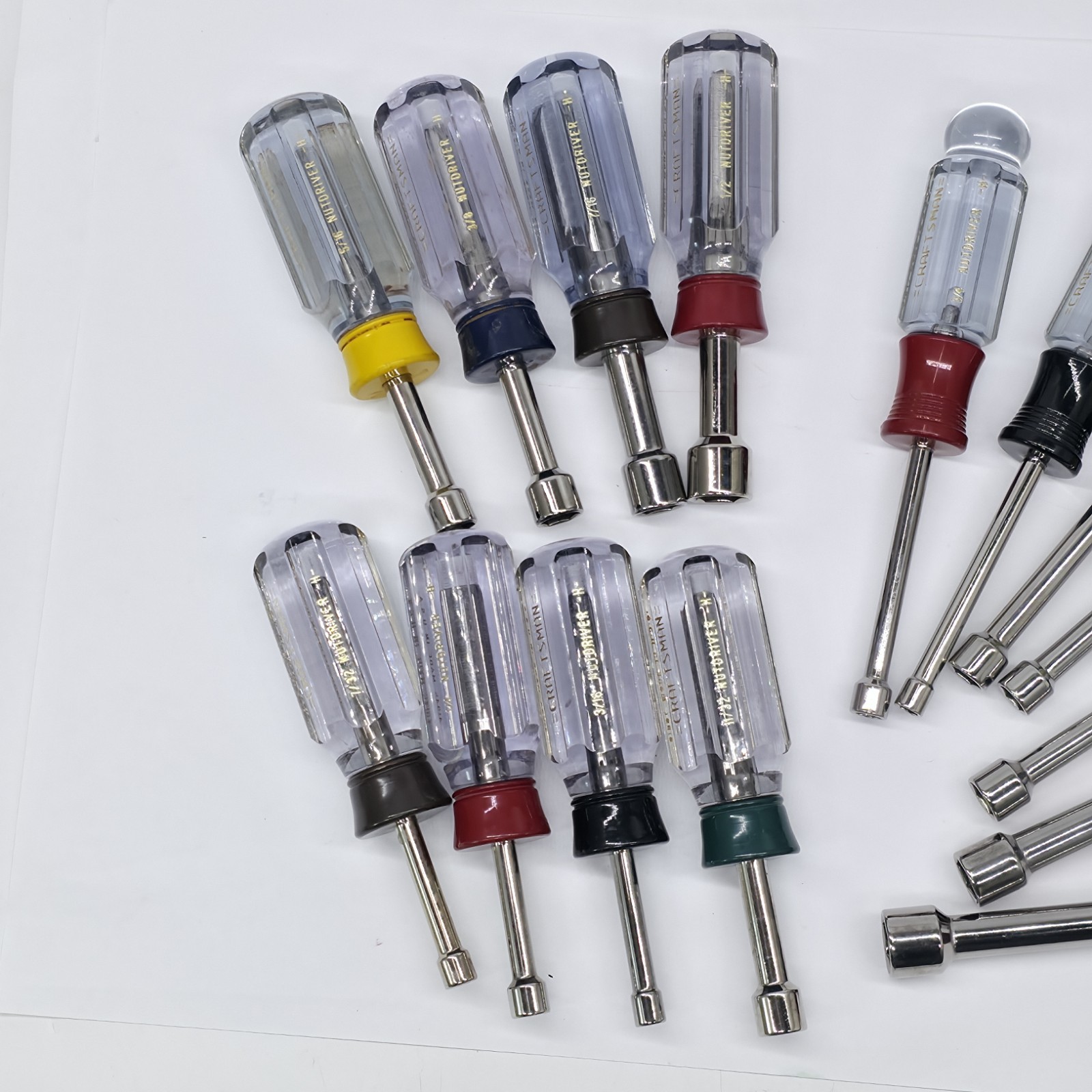 15 piece Craftsman Nut Driver lot SAE Standard and Stubby sizes.