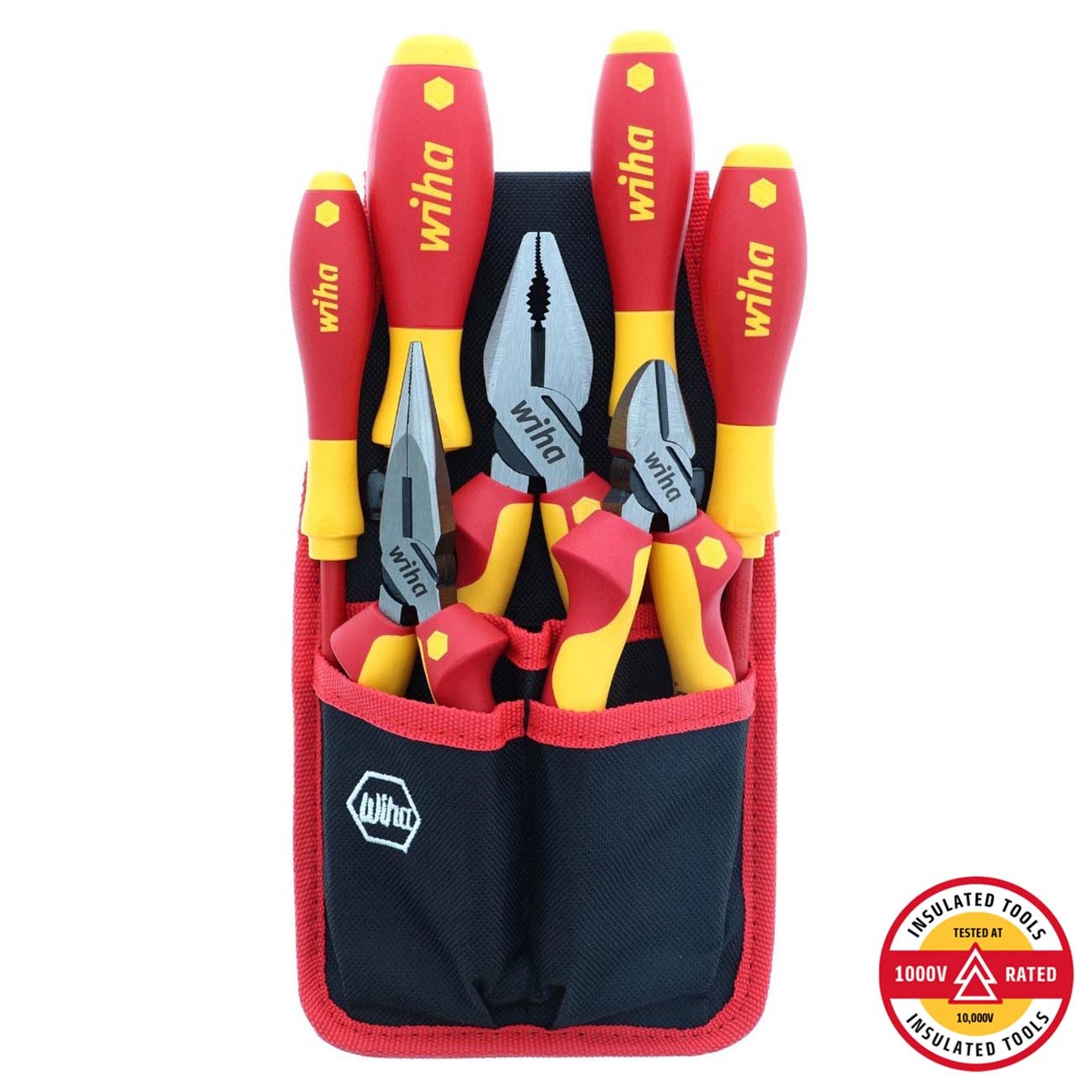 Wiha Insulated Industrial Pliers and Screwdriver Set – 7 Piece Set
