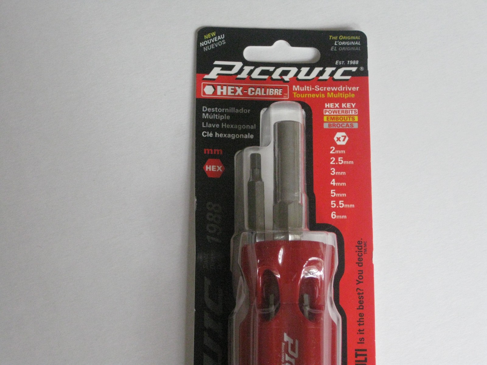 PICQUIC HEX-Calibre MM Multi Bit Driver with 7 MM Hex Key Powerbits #88153