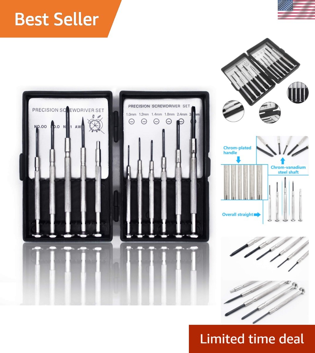 Durable 11PCS Precision Screwdriver Set – Ideal for Electronics & Watches