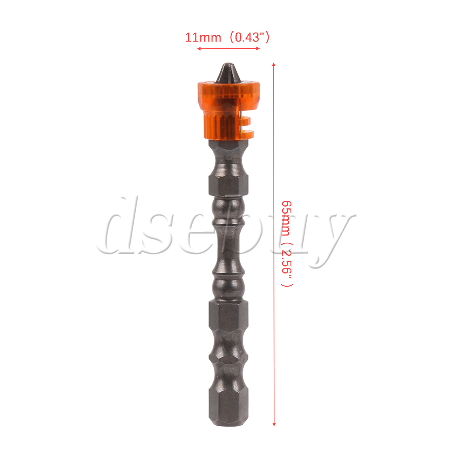 25PCS Magnetic Collar Design Chrome Steel Screwdriver Bit 1/4″ Hex Shank Orange
