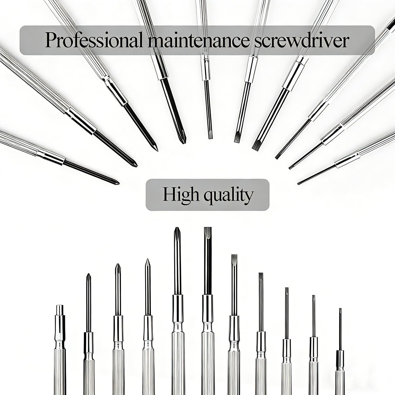 11PCS Small Precision Screwdriver Set, Premium Mini Small, Silver and Black