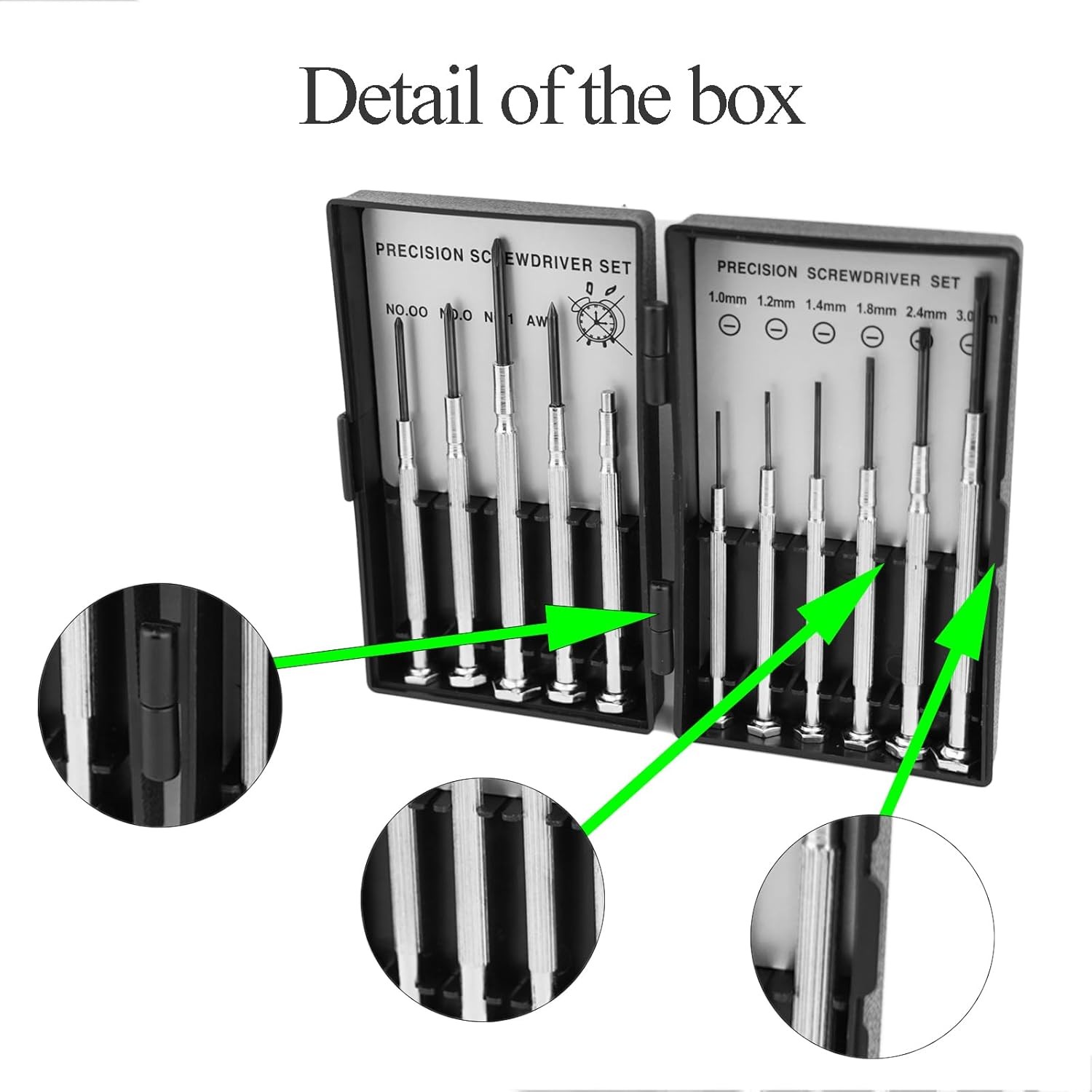 11PCS Small Precision Screwdriver Set, Premium Mini Small, Silver and Black