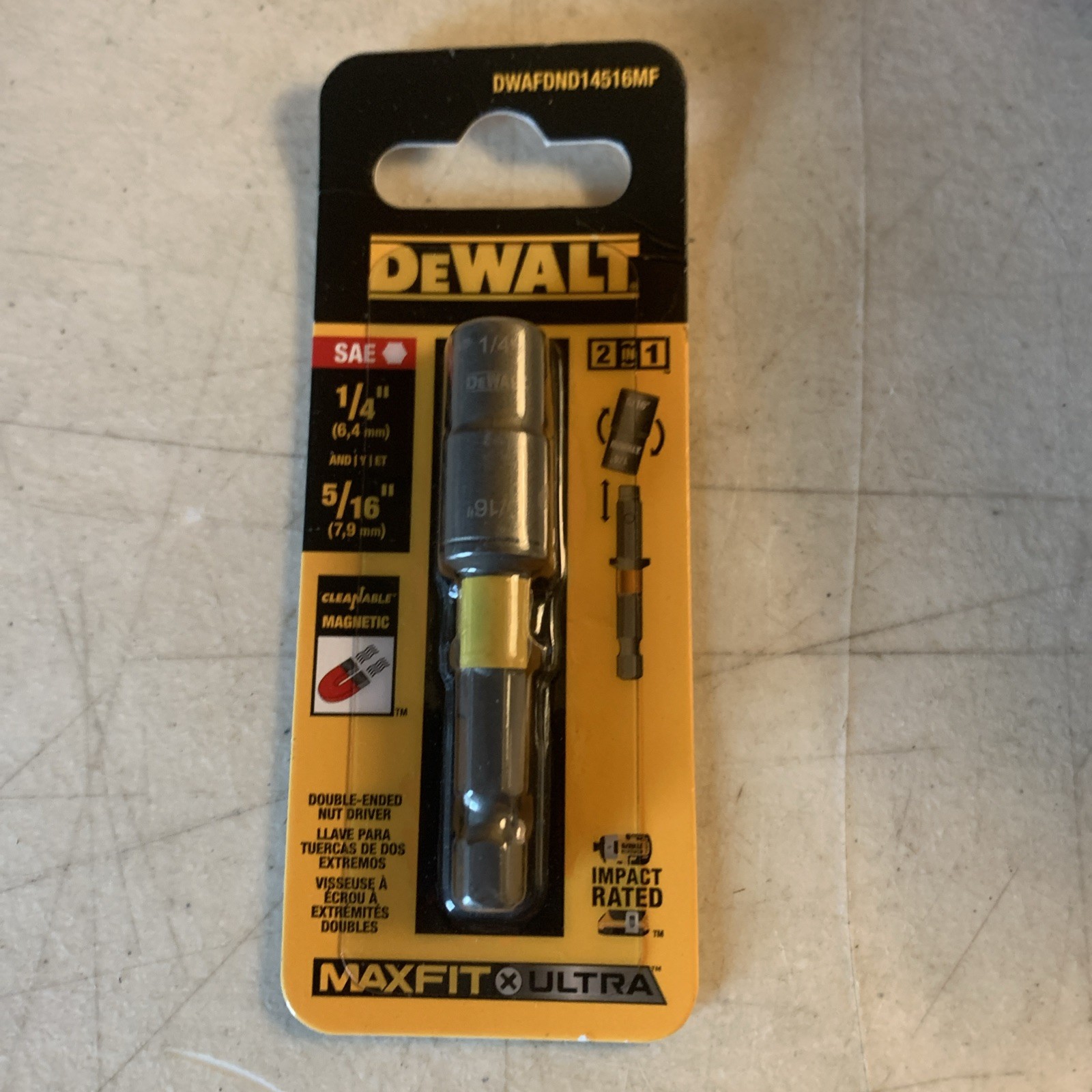 Dewalt MAXFIT Ultra Double End Nut Driver (1/4” And 5/16”) (WYZ)