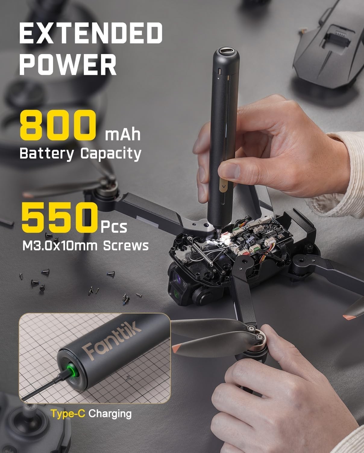 E2 Ultra Electric Screwdriver Set – 50 Bits, 0.6N.m Torque
