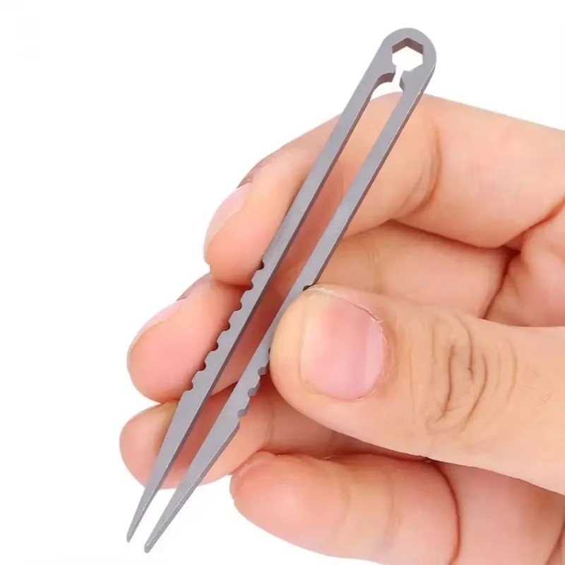 Compact Tweezers Survival Clip For Outdoor Camping Everyday Practical Tasks