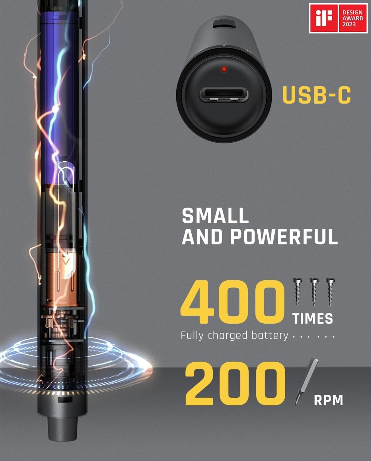 Fanttik E1 Max 3.7V Mini Precision Electric Screwdriver, 50-in-1 Magnetic Bits,