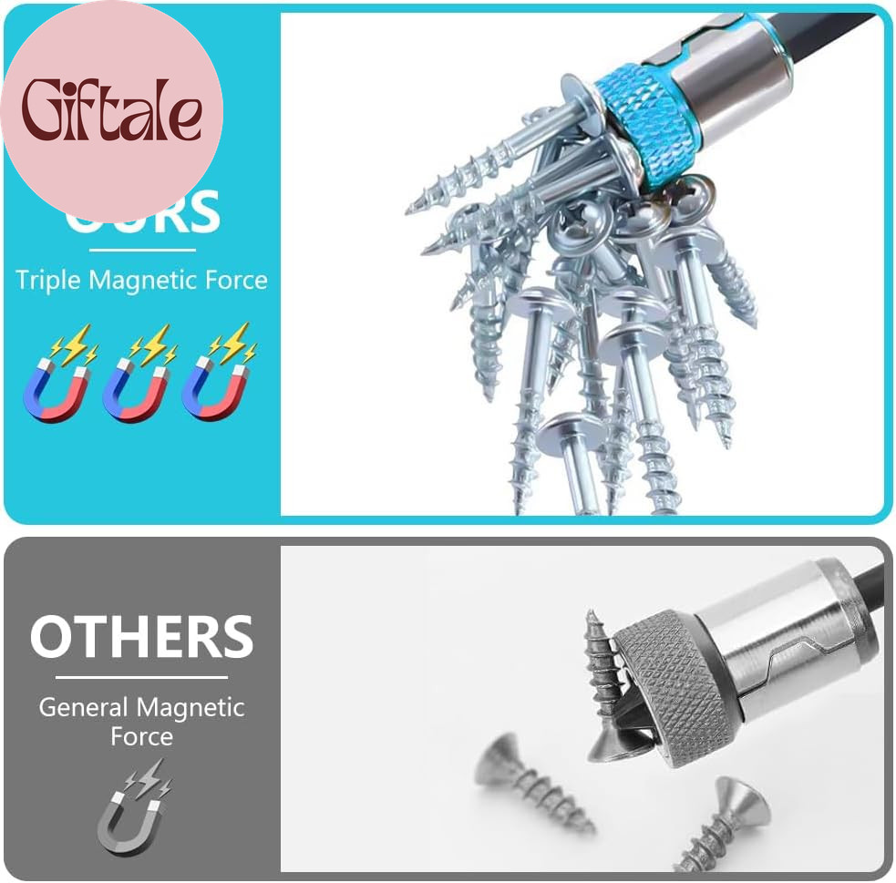 Upgraded Screwdriver Head Magnetic Ring, 1/4 Inch/6.35Mm Universal Screw Magneti