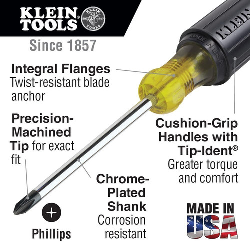 Klein Tools 85146 Screwdriver Set with Magnetizer / Black, Silver, Yellow