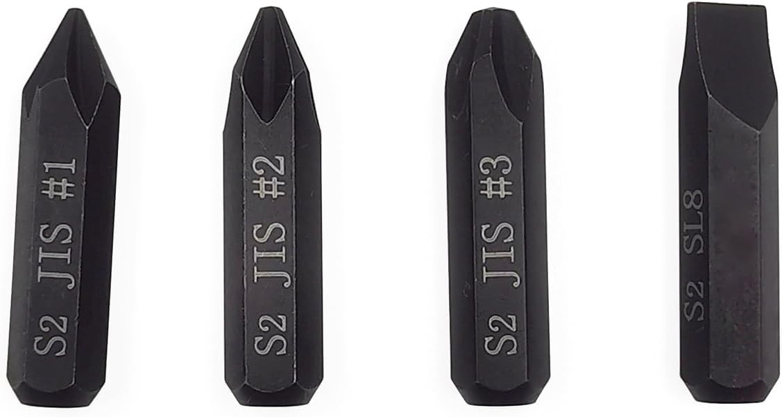 4PCS JIS Impact Screwdriver Bits Set 5/16 Hex Manual Driver #1 #2 #3 SL8 Tool US