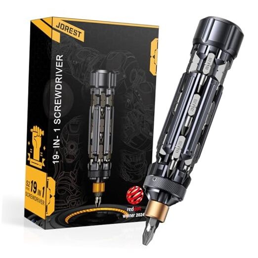 19 in 1 Multibit Screwdriver Set EDC Multi Screwdriver Tool All in Black Gold