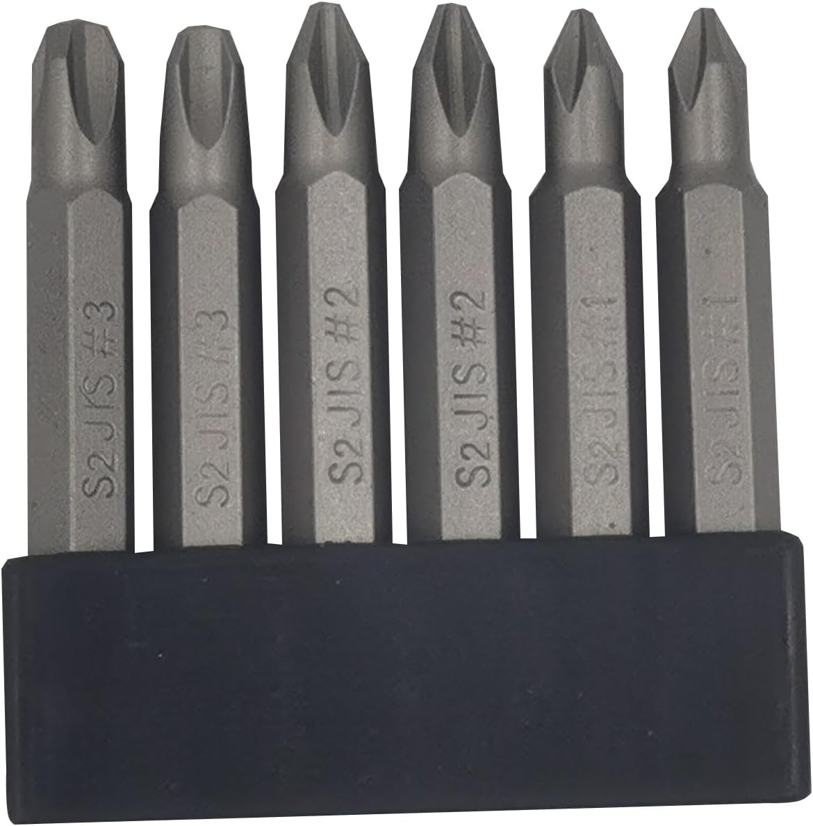 6Pcs 50Mm JIS Screwdriver Bit Set with Magnetic Tip,1/4 Hex Shank, S2 Alloy Stee