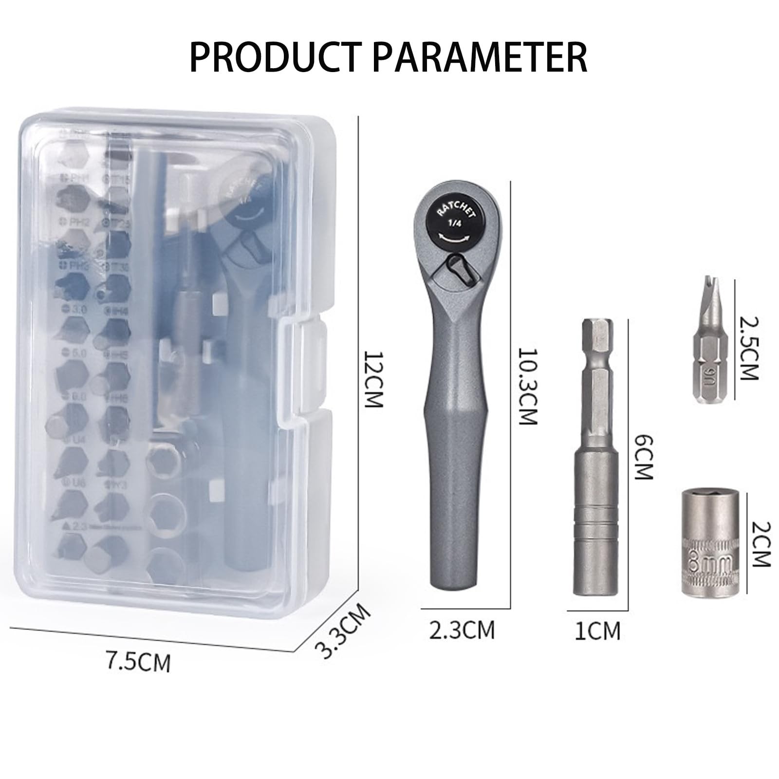 Ratcheting Screwdriver Set 25 in 1 Tool Kit EDC Multi Pocket Bit Driver