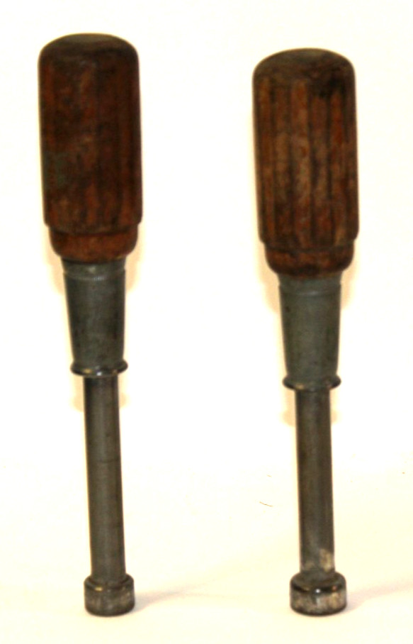 Vintage Lot 2 Spintite Wood Handle Nutdriver Screwdrivers #3414 7/16″ #3416 1/2″
