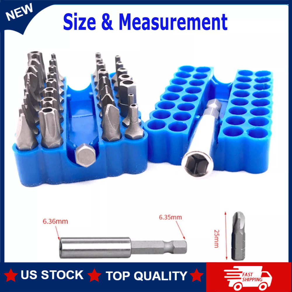 Tamper Proof Security Torq Hexagon Star Wrench Three-Wing Screwdriver 33 Set US